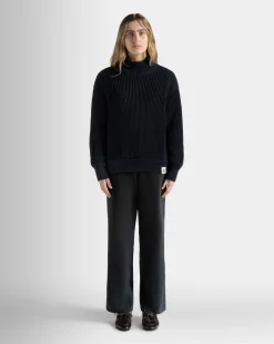 Turtle Neck in Navy Blue Cotton