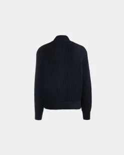 Turtle Neck in Navy Blue Cotton