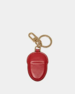 Unda Keychain In Red Leather