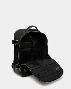 Vogel Backpack In Black Nylon And Recycled Leather